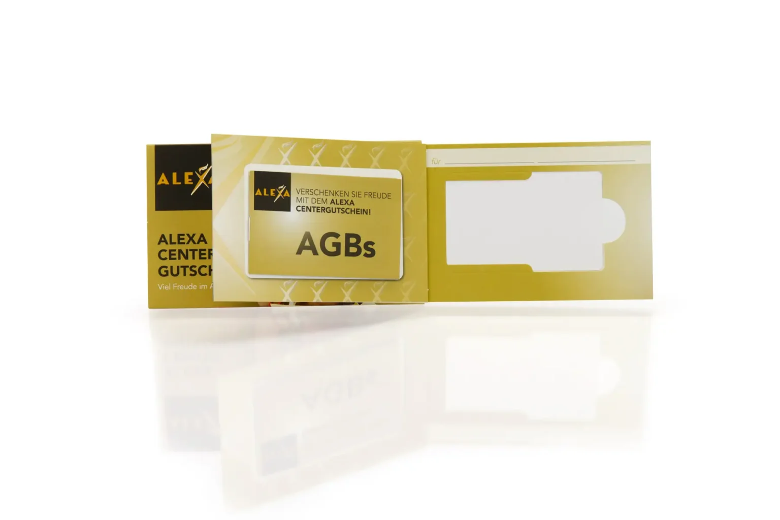 Gutscheinhülle mit Booklet komplett geöffnet